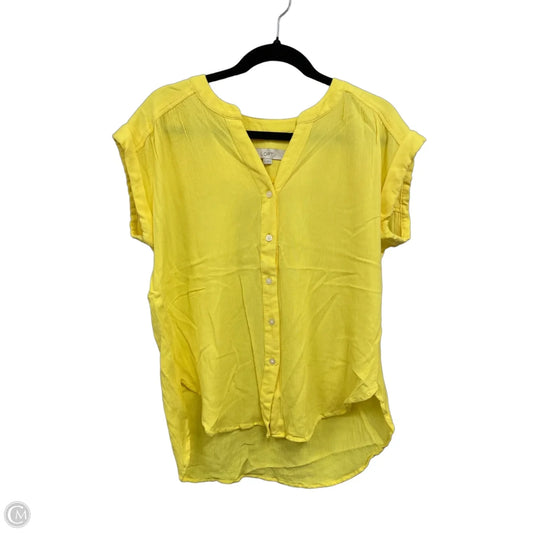 Blouse Short Sleeve By Loft In Yellow, Size: S
