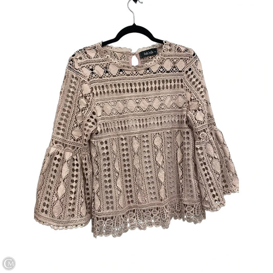 Blouse Long Sleeve By Fabrik In Pink, Size: M