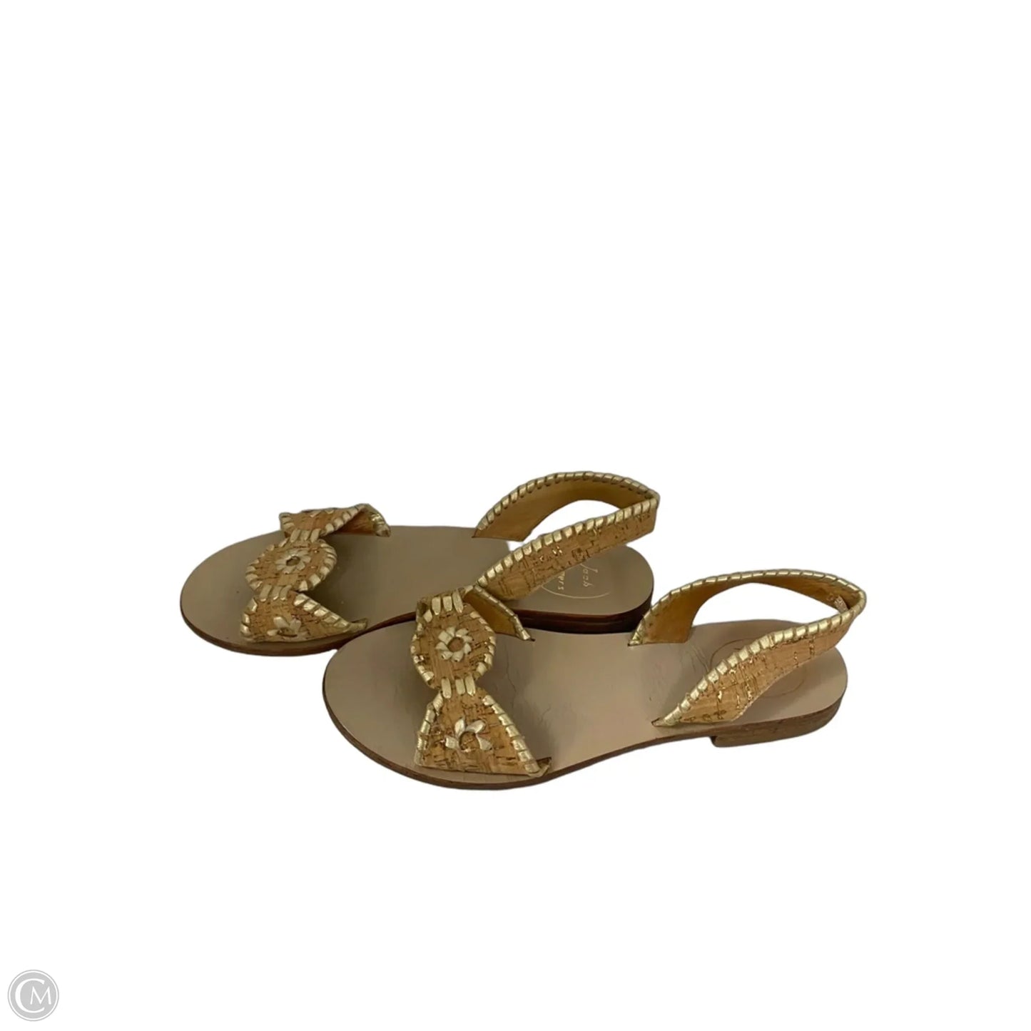 Sandals Flats By Jack Rogers In Gold & Tan, Size: 8