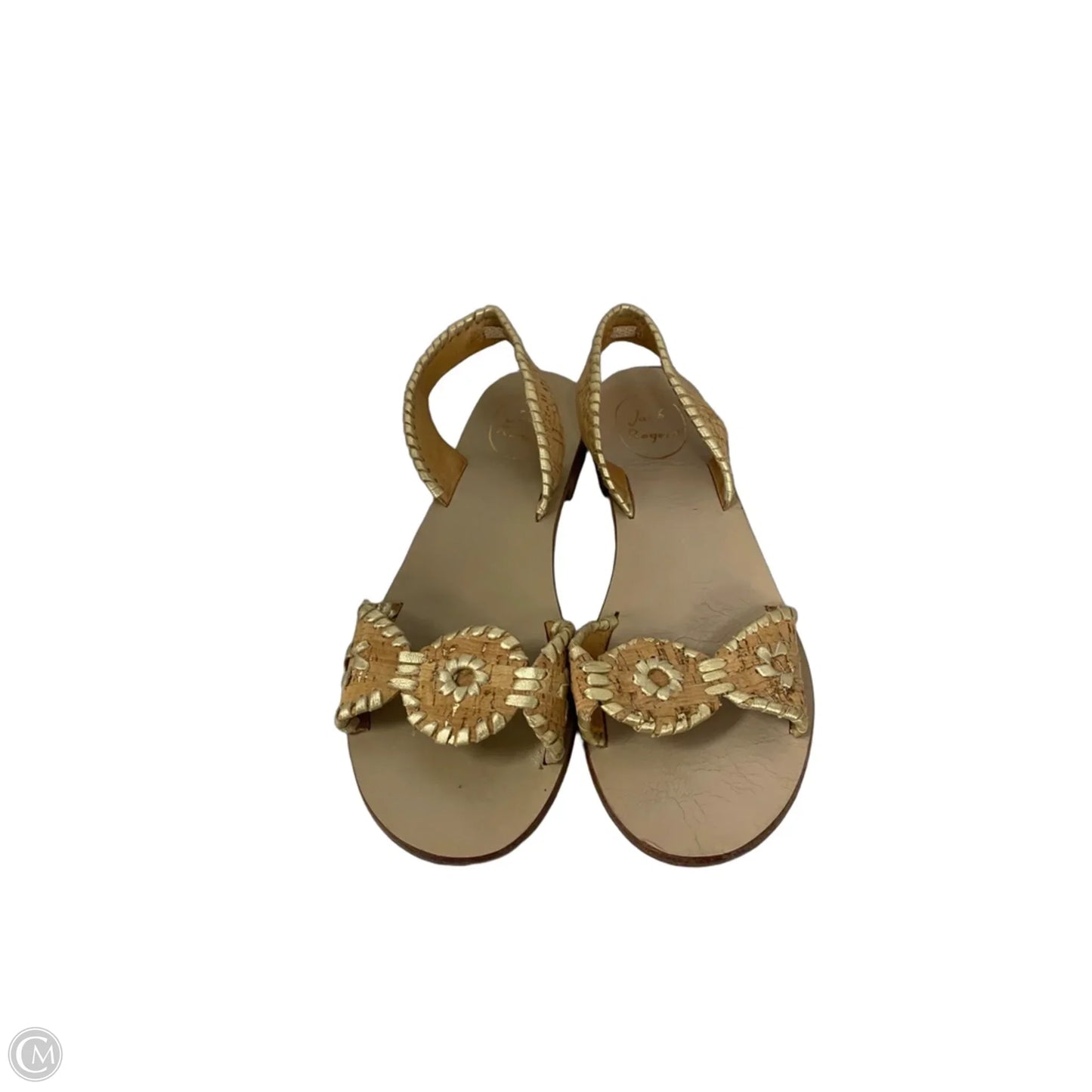 Sandals Flats By Jack Rogers In Gold & Tan, Size: 8
