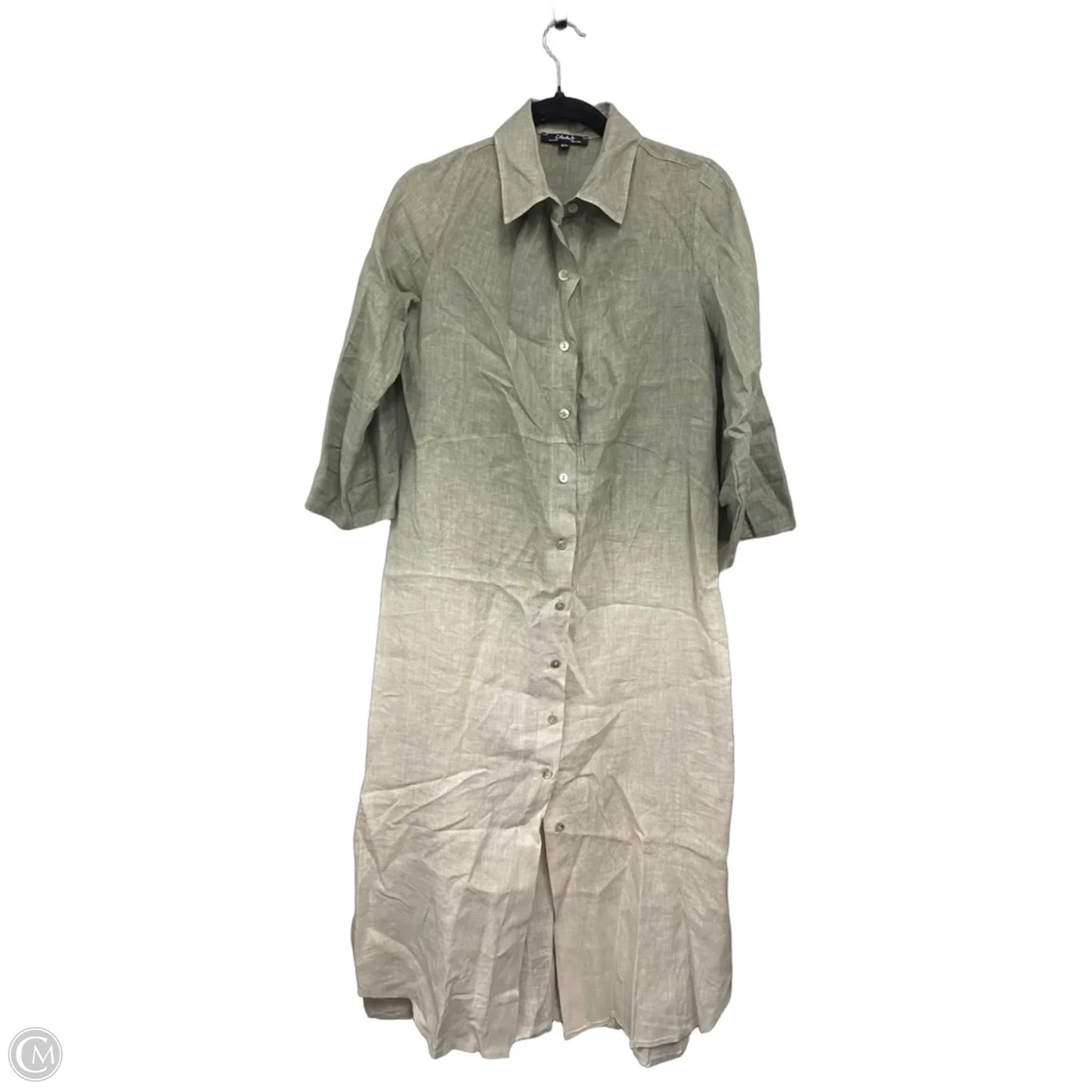 Dress Casual Maxi By Charlie B In Green & White, Size: M