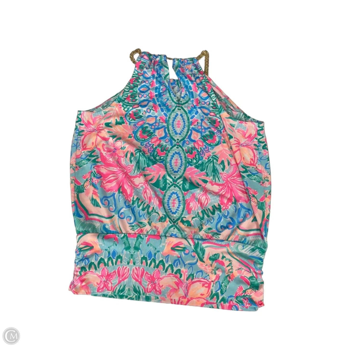 Blouse Designer By Lilly Pulitzer In Blue & Pink, Size: M