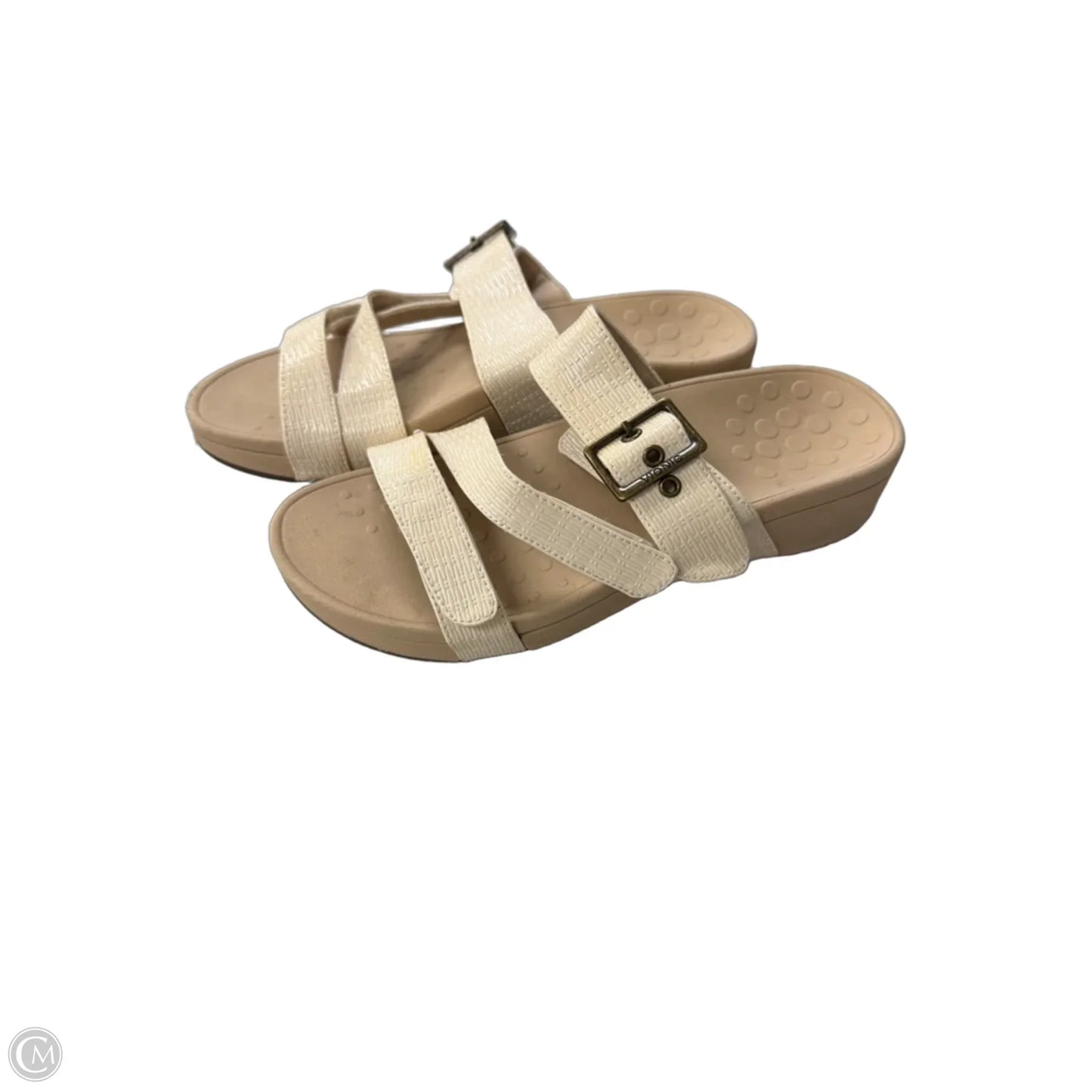Sandals Heels Platform By Vionic In Cream, Size: 7