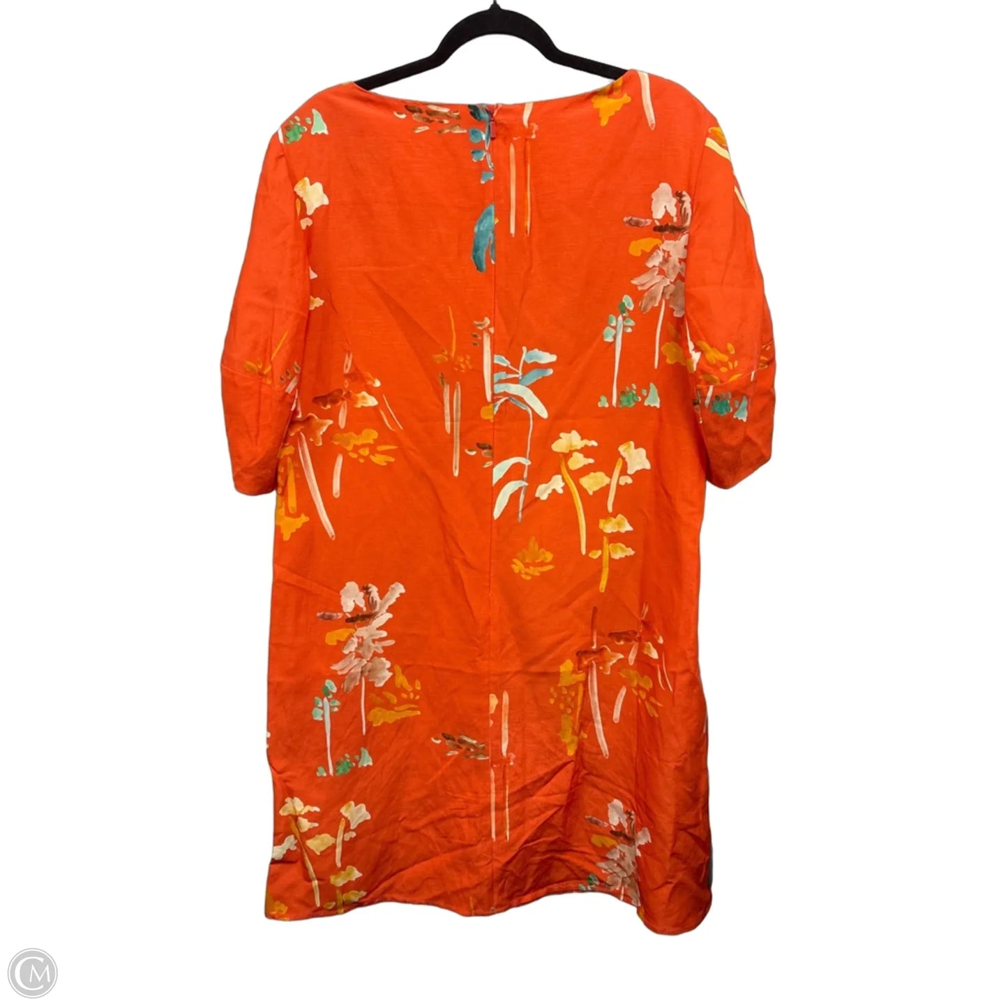 Dress Designer By Lafayette 148 In Orange & Yellow, Size: M