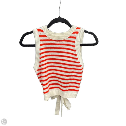Top Sleeveless By Divided In Cream & Red, Size: Xs