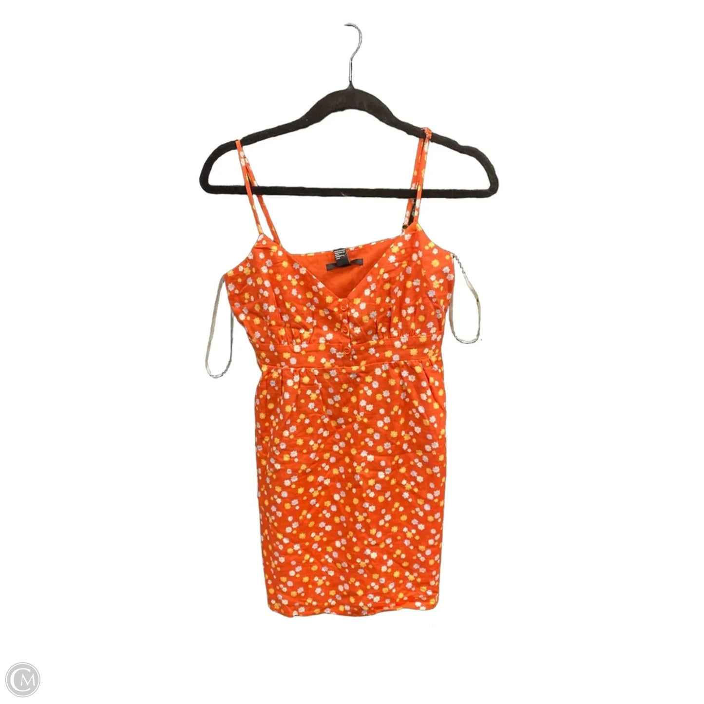 Dress Casual Short By Forever 21 In Orange & Yellow, Size: S