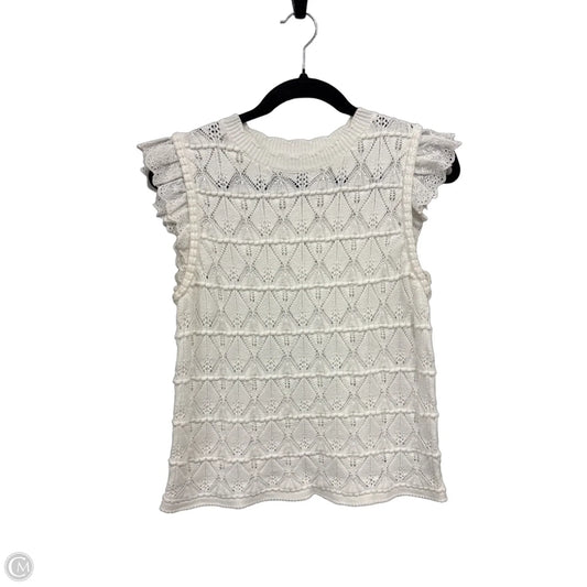 Sweater Short Sleeve By Current Air In White, Size: M