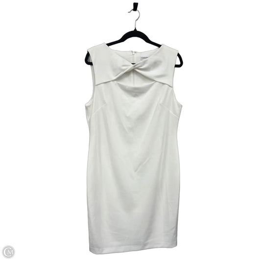 Dress Casual Midi By Calvin Klein In Ivory, Size: 16