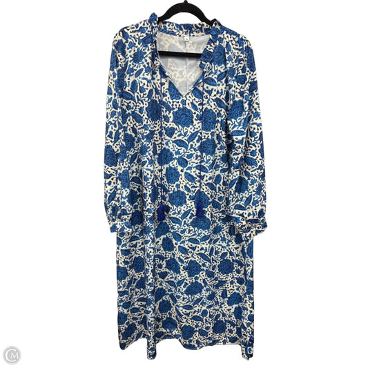 Dress Casual Maxi By Clothes Mentor In Blue & White, Size: Xl