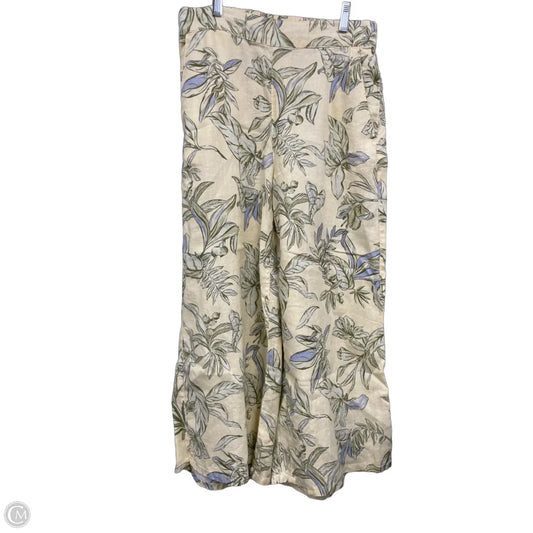 Pants Linen By Tahari In Blue & Yellow, Size: M