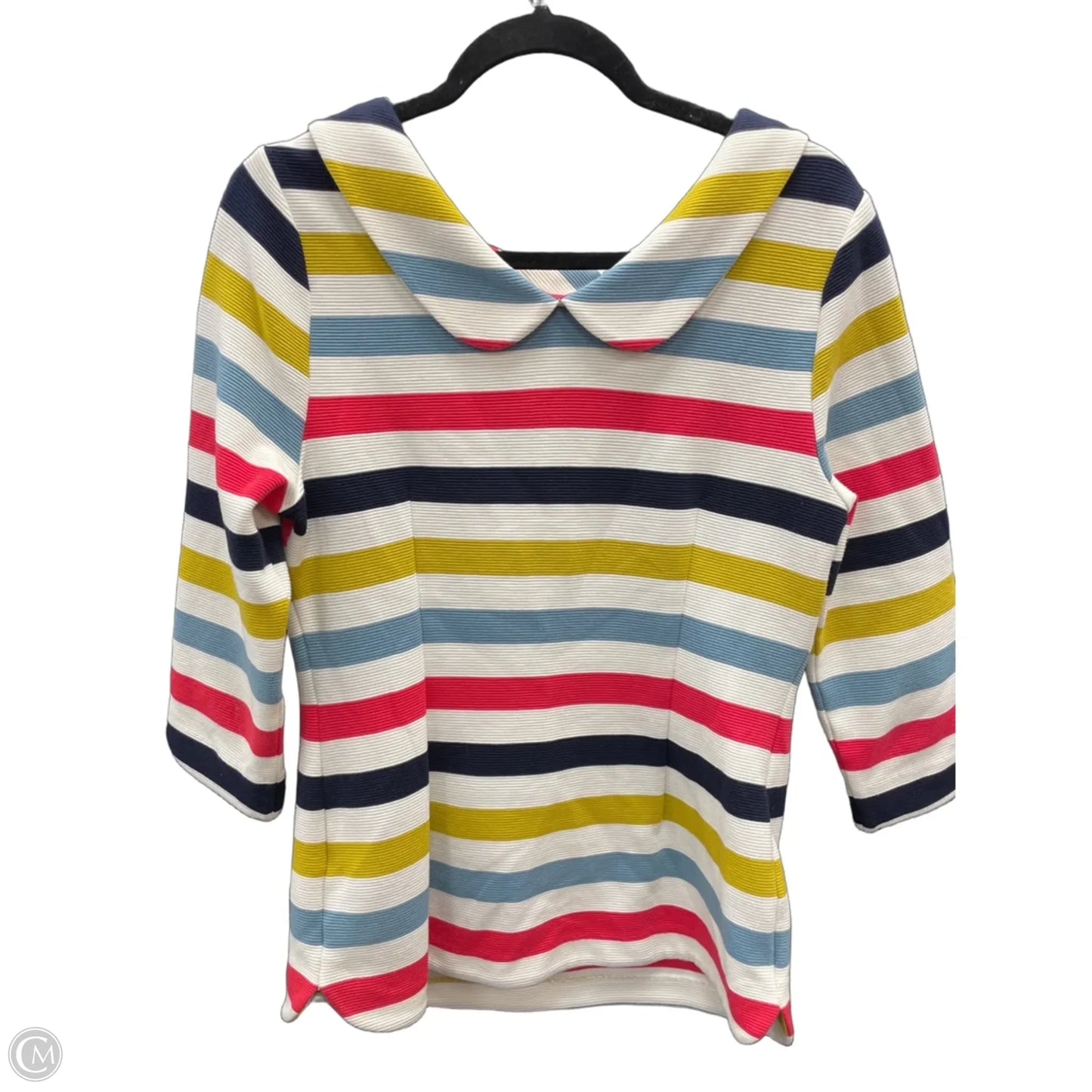 Blouse 3/4 Sleeve By Boden In Black & Cream, Size: 8