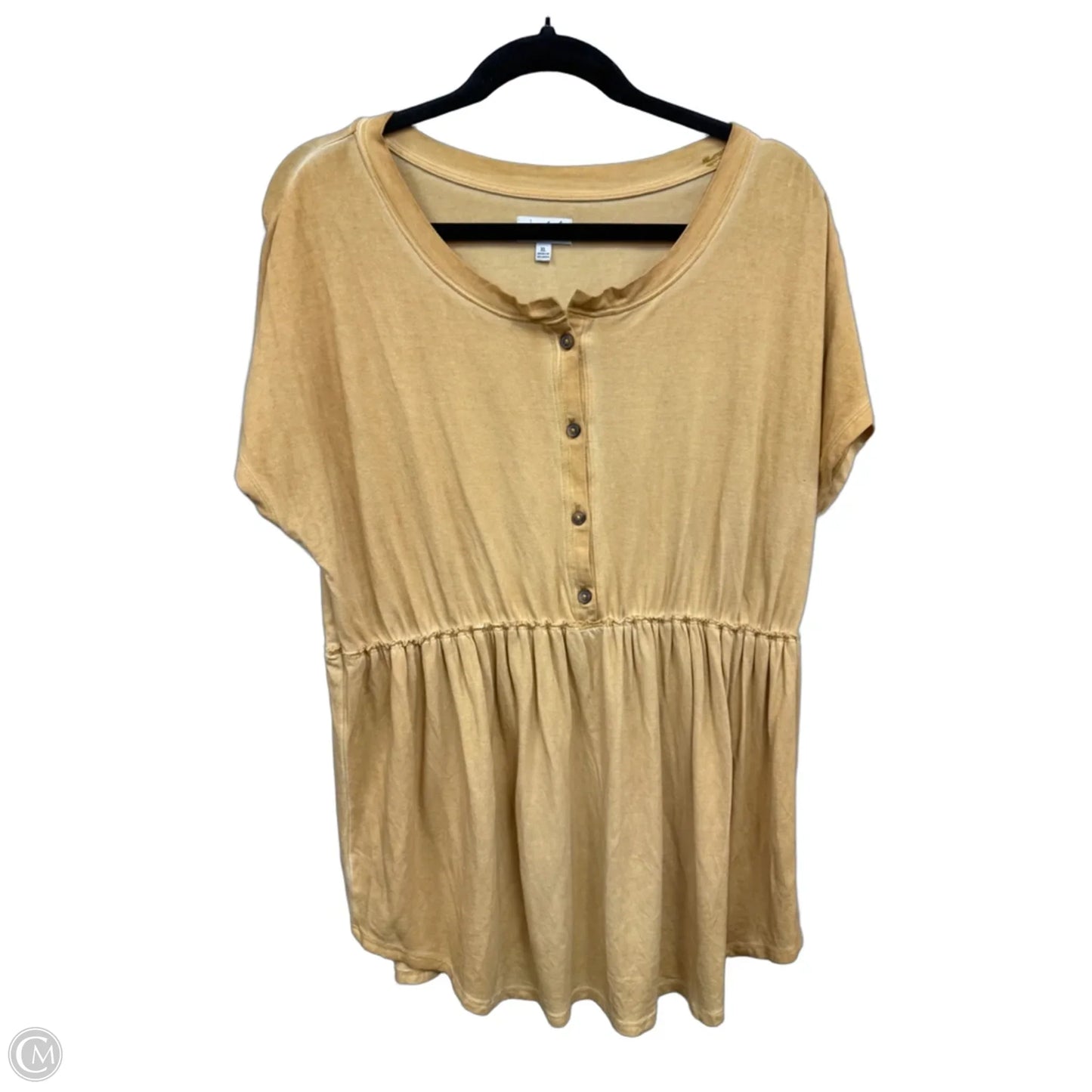Top Short Sleeve By Wonderly In Gold, Size: Xl