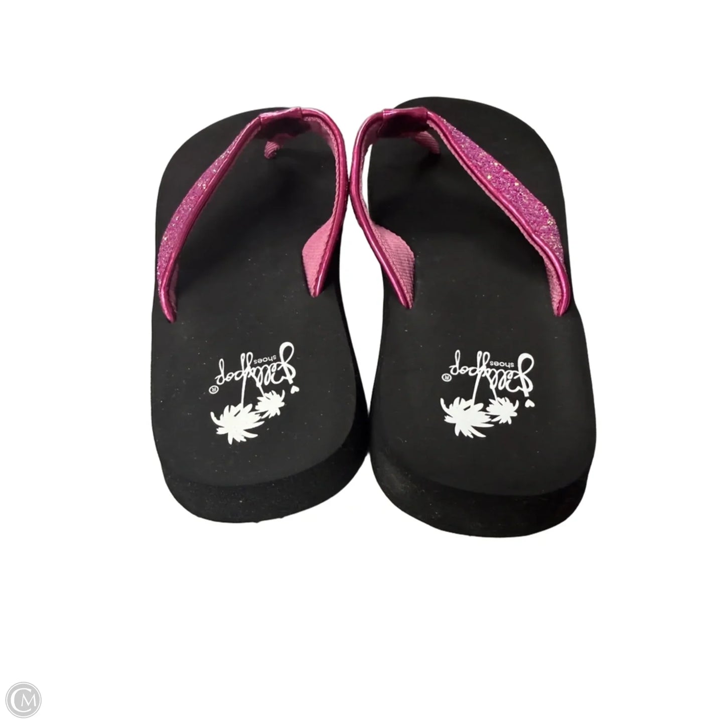 Sandals Flip Flops By Jelly Pop In Black & Pink, Size: 10
