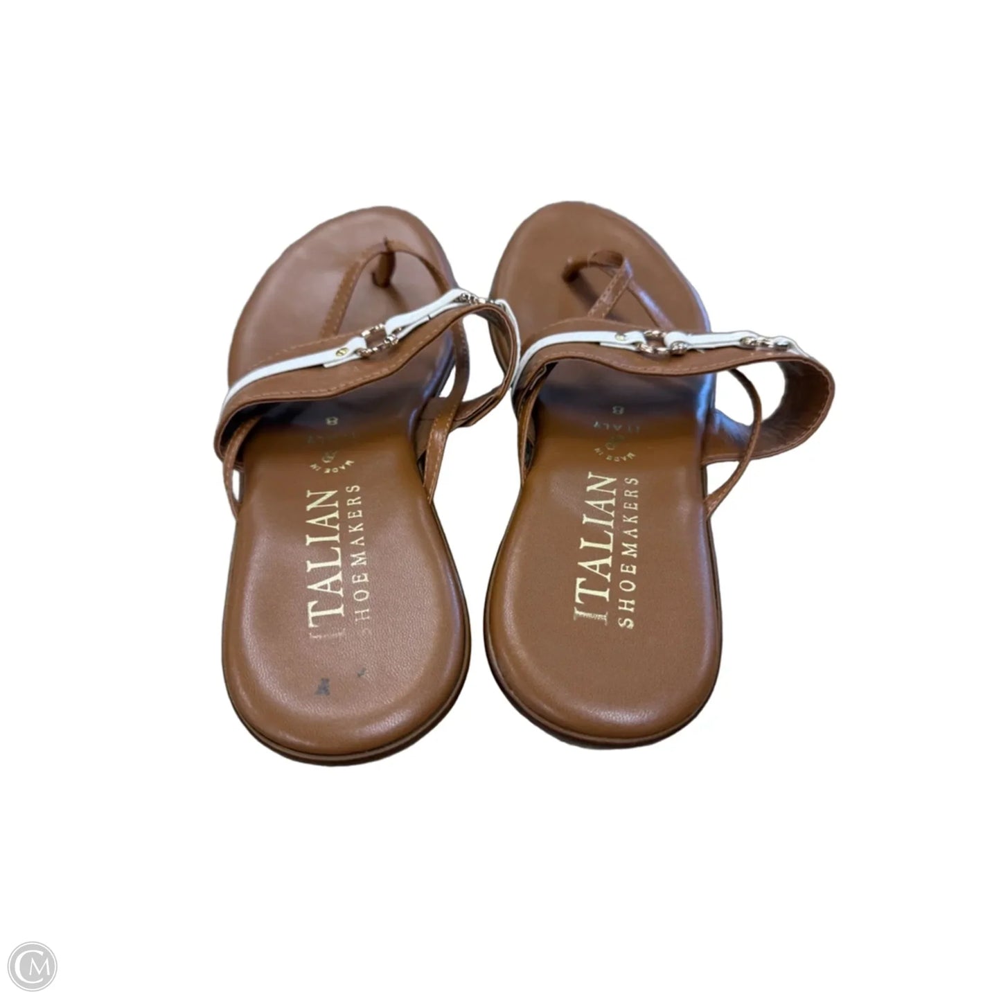 Sandals Heels Wedge By Italian Shoemakers In Brown, Size: 8
