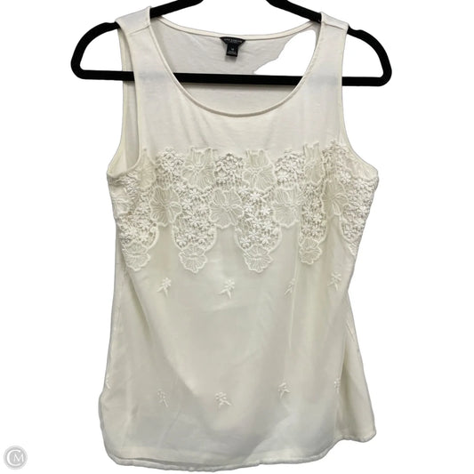 Top Sleeveless By Ann Taylor In Cream, Size: M