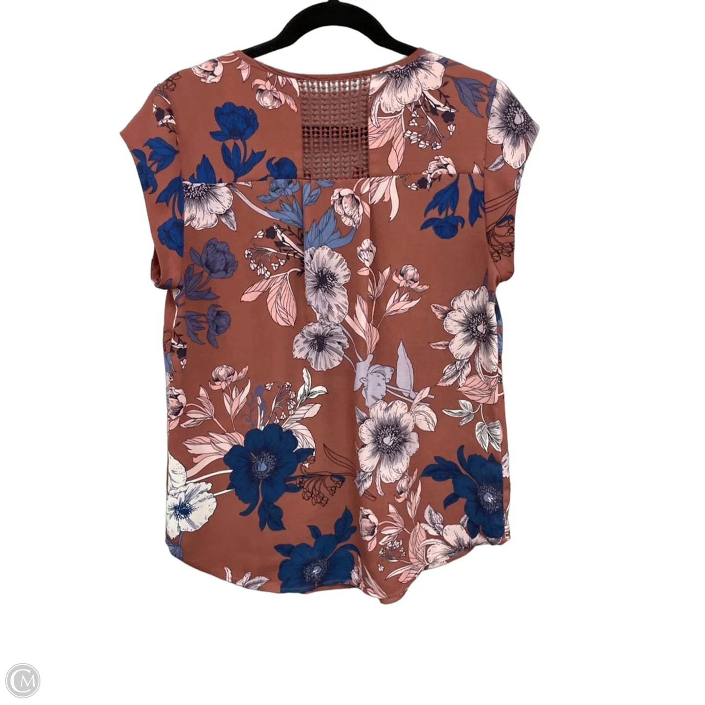 Blouse Short Sleeve By Daniel Rainn In Blue & Pink, Size: M