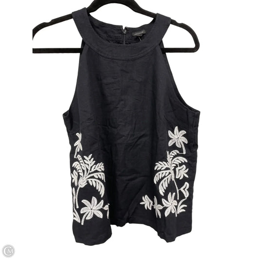 Blouse Sleeveless By Ann Taylor In Black & White, Size: S