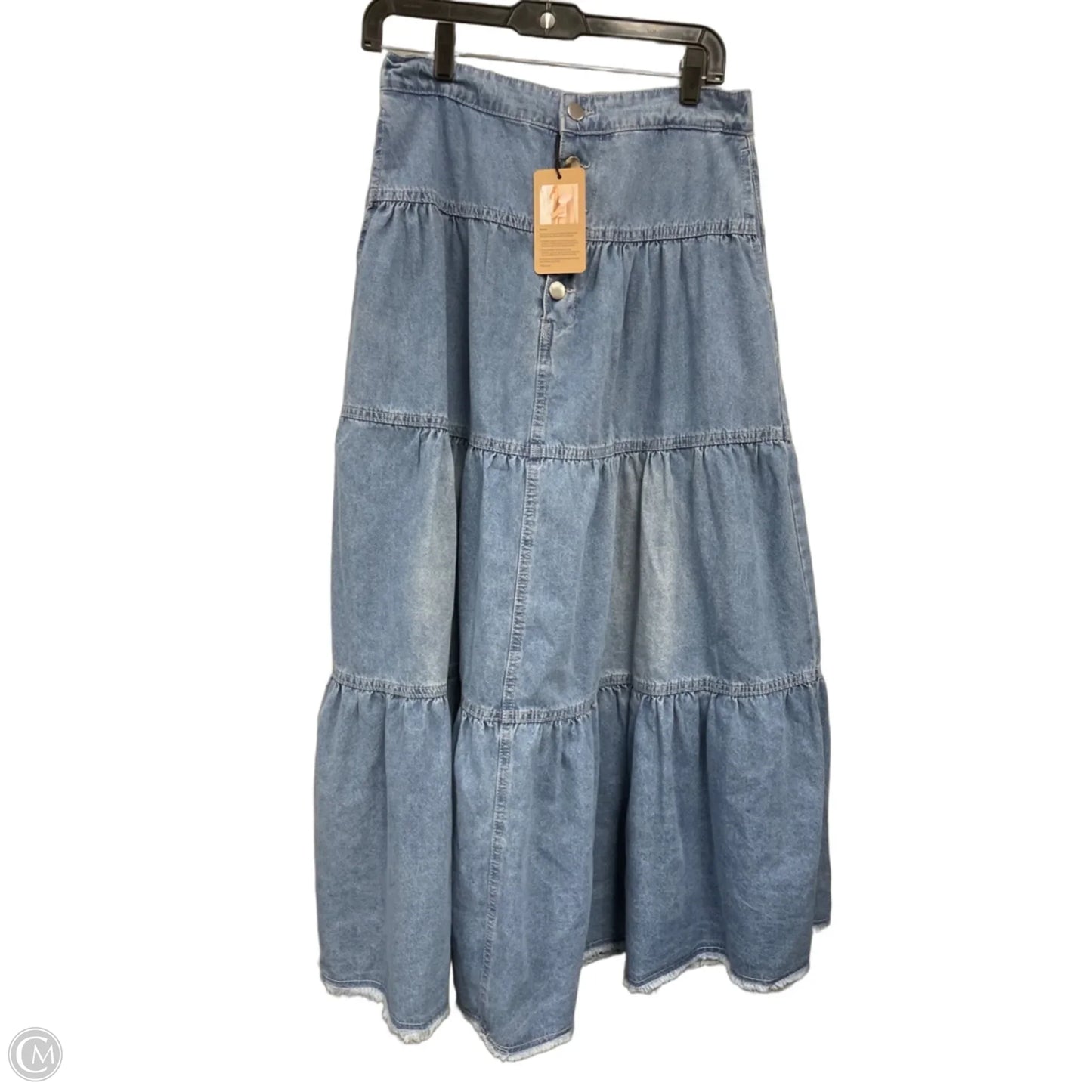 Skirt Maxi By Cme In Blue Denim, Size: L