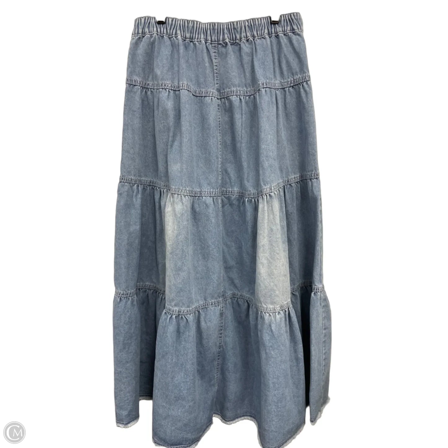 Skirt Maxi By Cme In Blue Denim, Size: L
