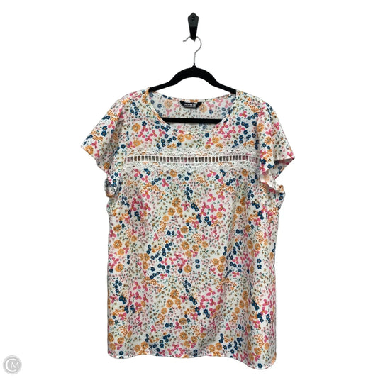 Blouse Short Sleeve By Bloomchic In Orange & Pink, Size: 18
