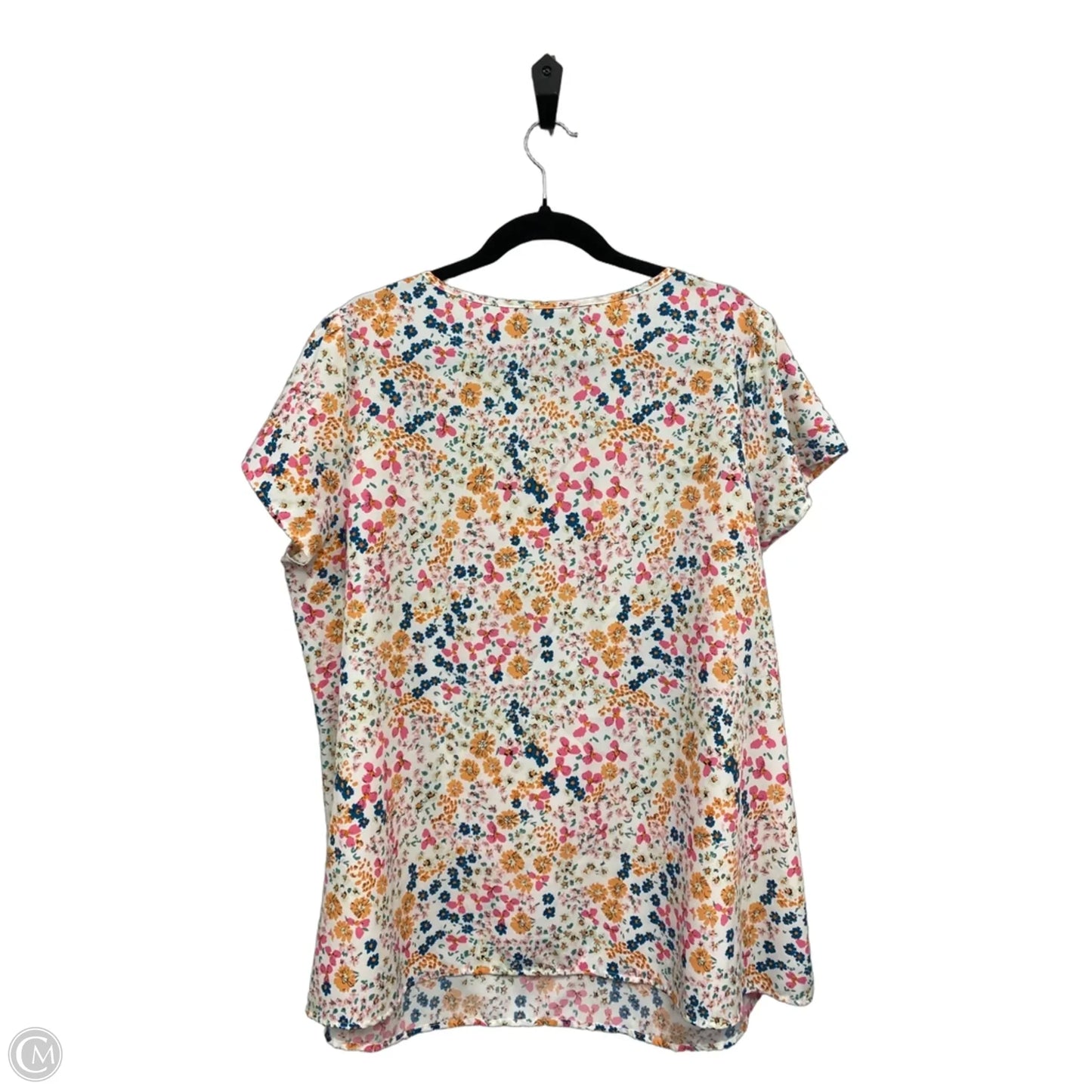 Blouse Short Sleeve By Bloomchic In Orange & Pink, Size: 18