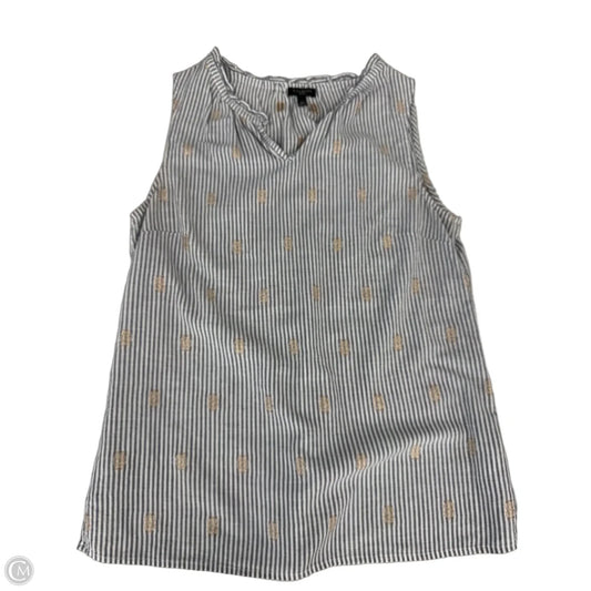 Top Sleeveless By Talbots In Grey & White, Size: Sp