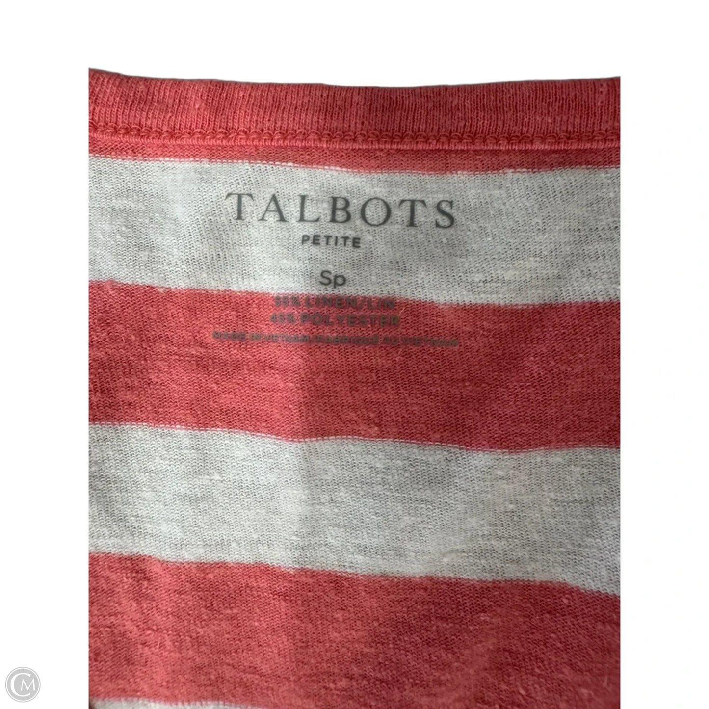 Top Sleeveless By Talbots In Pink & White, Size: Sp