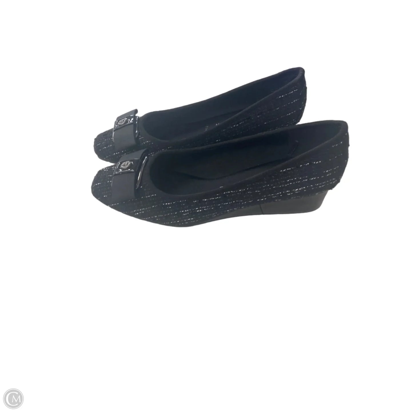 Shoes Heels Wedge By Anne Klein In Black & White, Size: 9.5