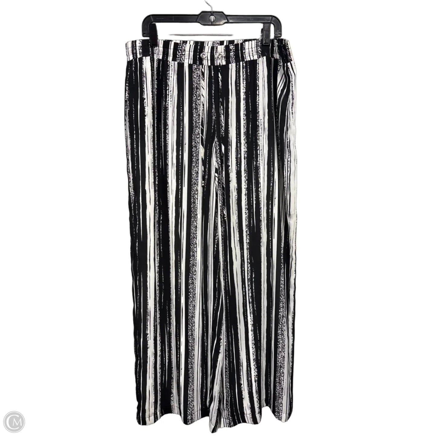 Pants Wide Leg By Jm Collections In Black & White, Size: L