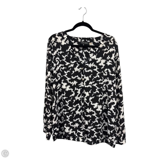 Blouse Long Sleeve By Ivanka Trump In Black & White, Size: Xl
