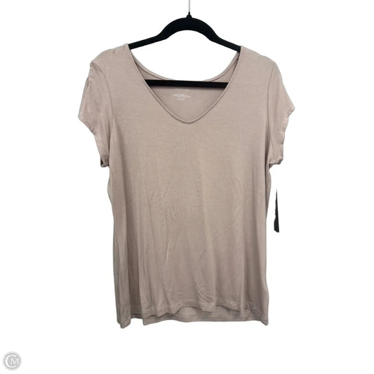 Top Short Sleeve Basic By Tahari In Taupe, Size: Xl