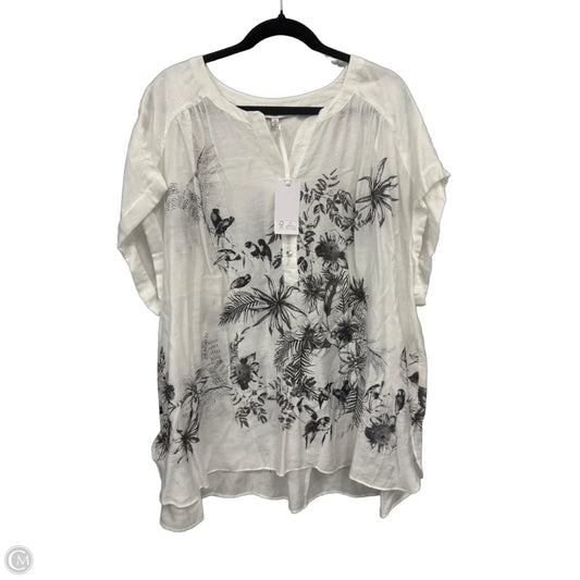 Blouse Short Sleeve By Rose And Olive In Black & White, Size: 3x
