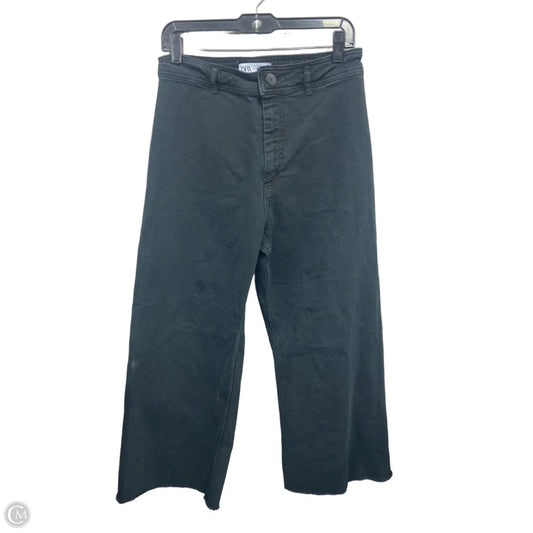 Jeans Wide Leg By Zara In Black, Size: 8