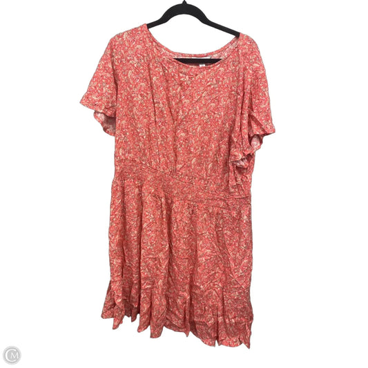 Dress Casual Short By Croft And Barrow In Cream & Pink, Size: 2x