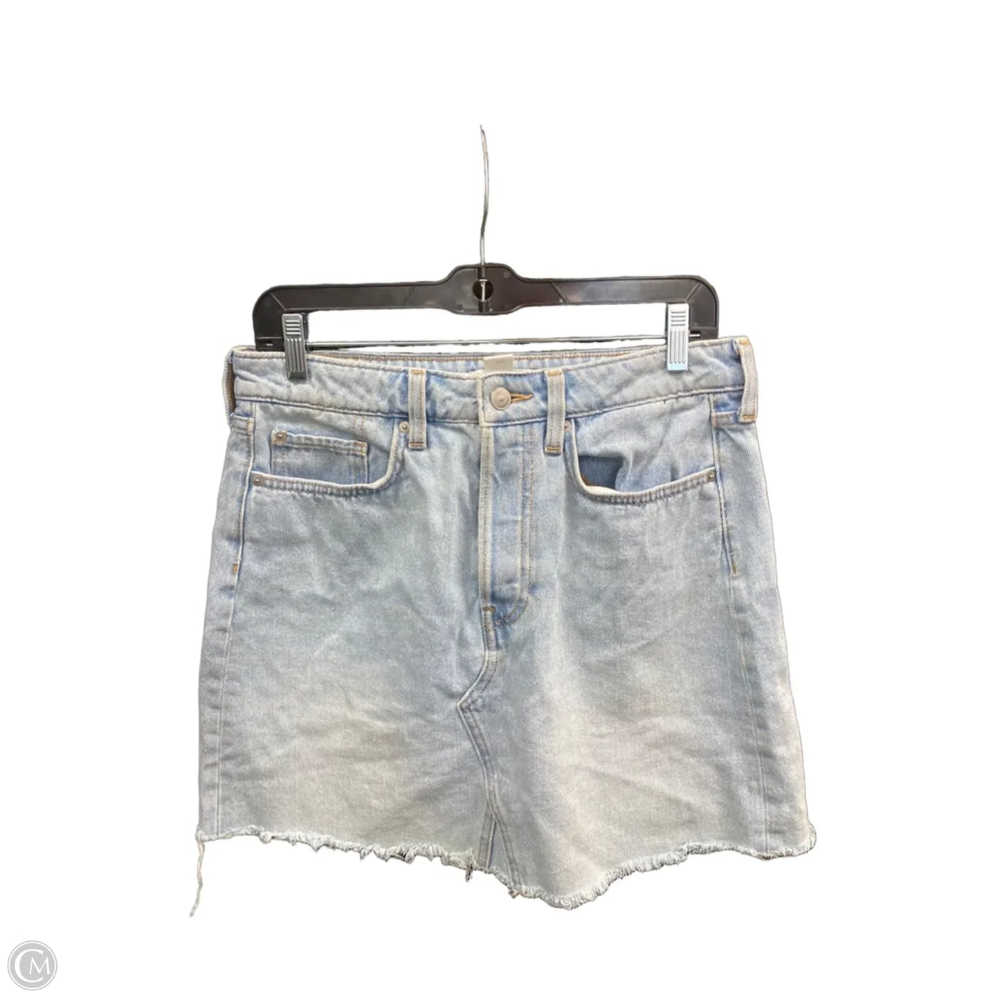 Skirt Midi By H&m In Blue Denim, Size: 8