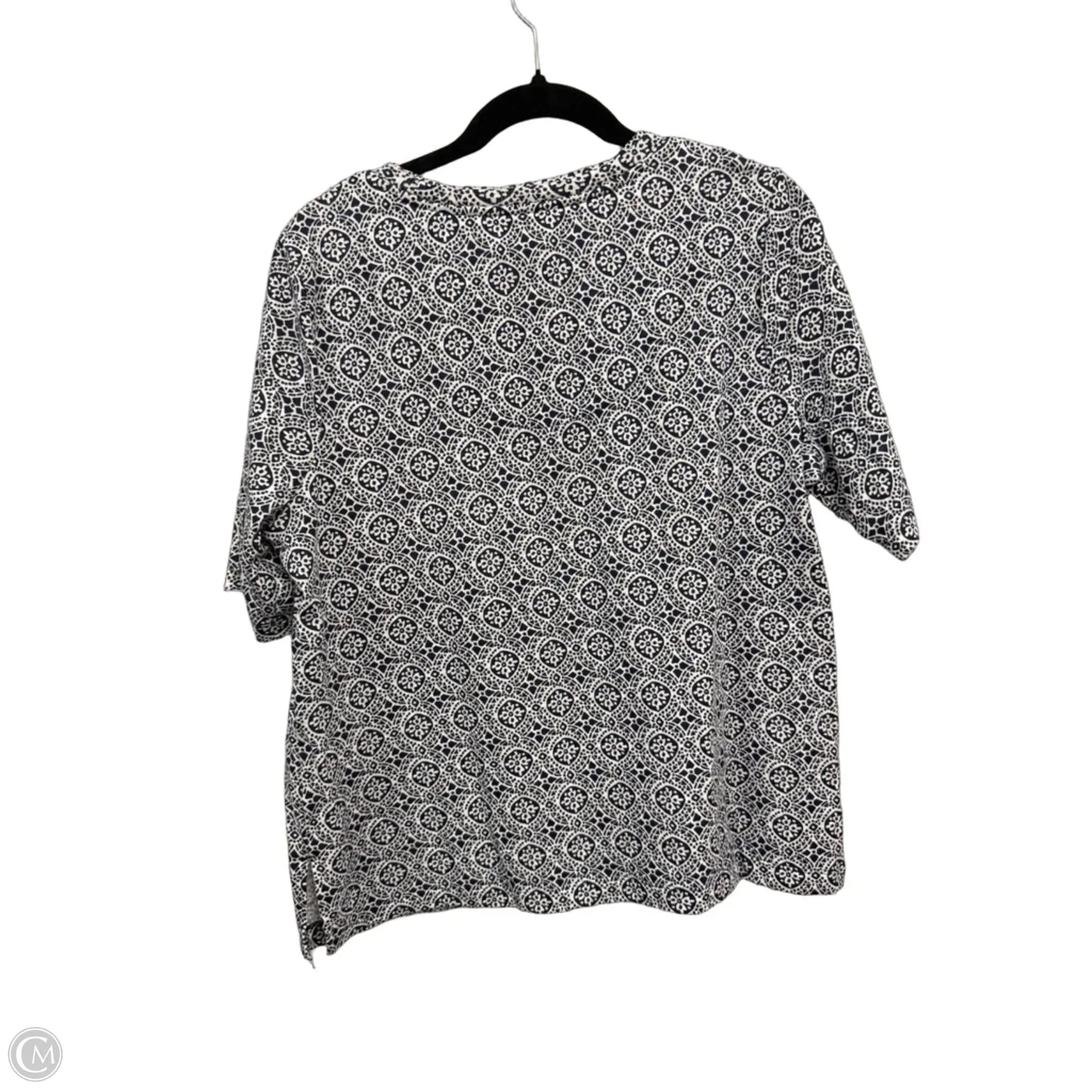 Top Short Sleeve By Chicos In Black & White, Size: L