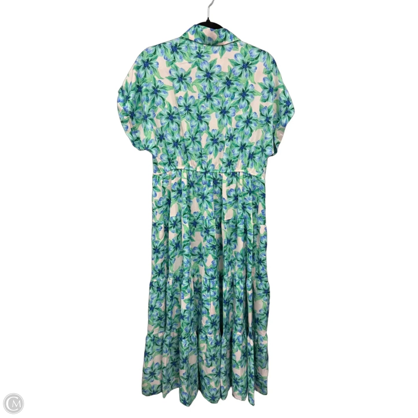 Dress Casual Maxi By She + Sky In Blue & Green, Size: L