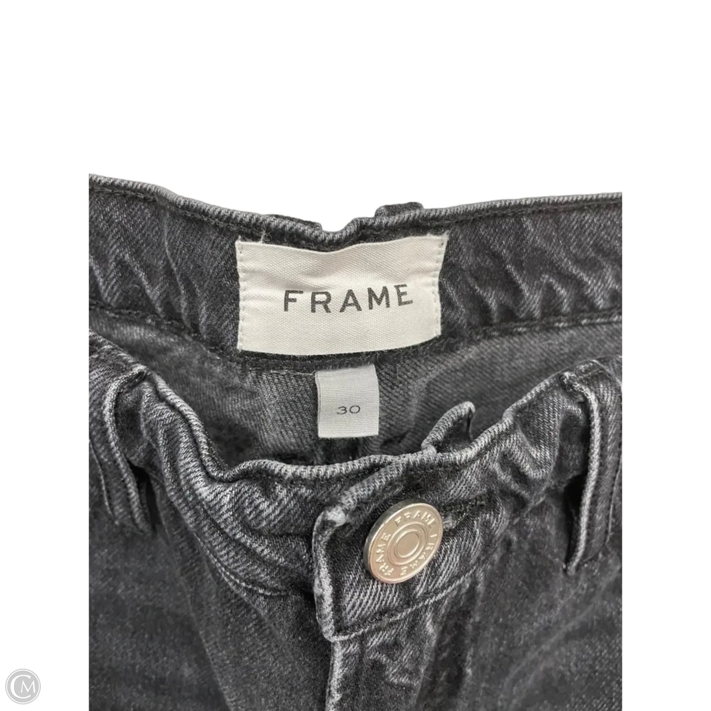 Jeans Boyfriend By Frame In Black Denim, Size: 10