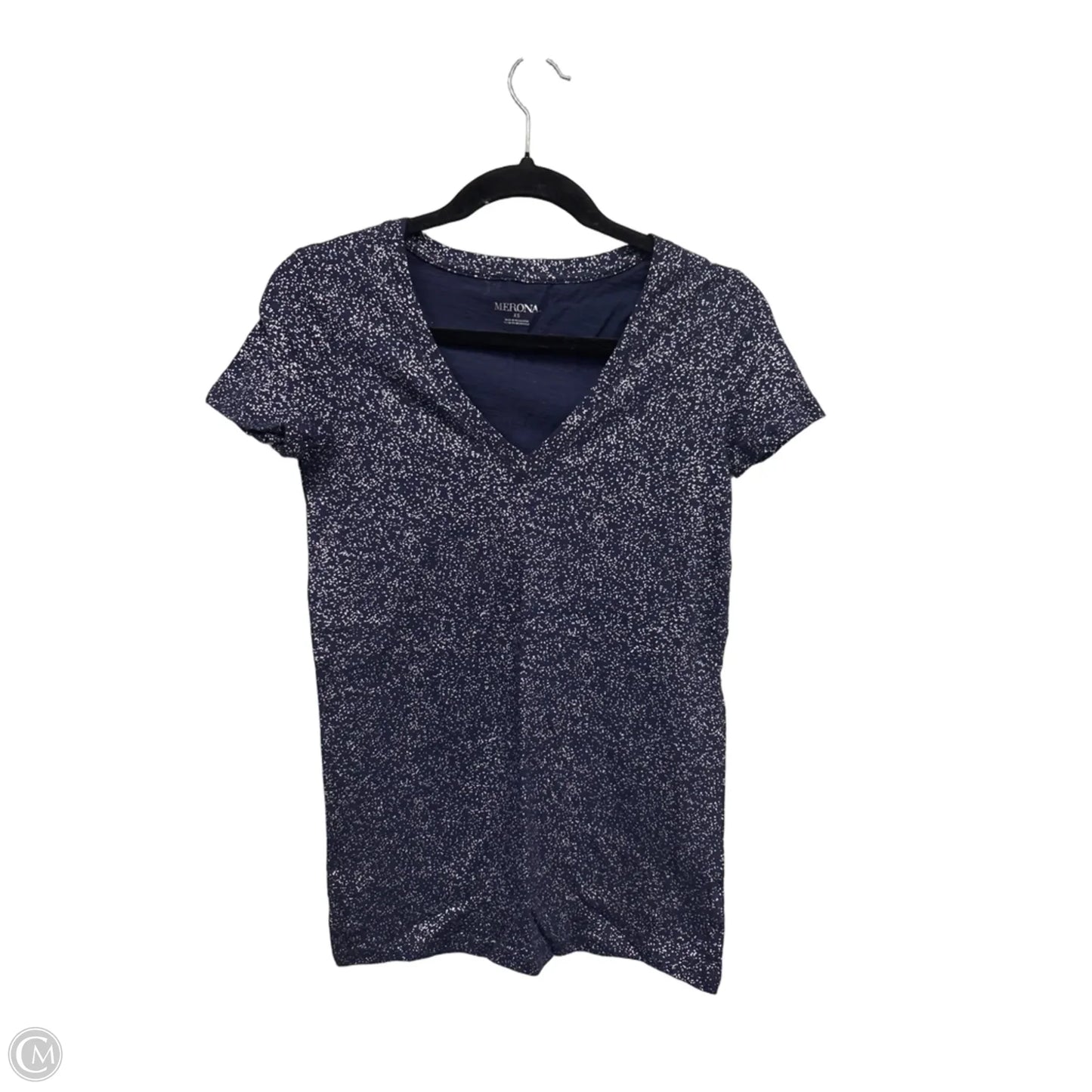 Top Short Sleeve Basic By Merona In Blue & Silver, Size: Xs