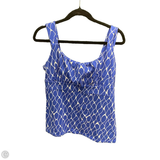 Top Sleeveless Basic By Ann Taylor In Blue & White, Size: L