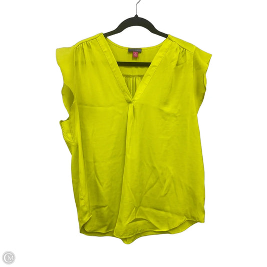 Blouse Short Sleeve By Vince Camuto In Chartreuse, Size: Xl