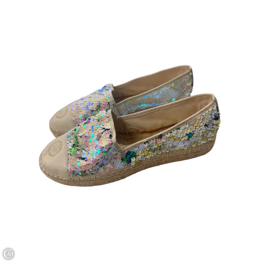 Shoes Designer By Tory Burch In Cream & Green, Size: 9