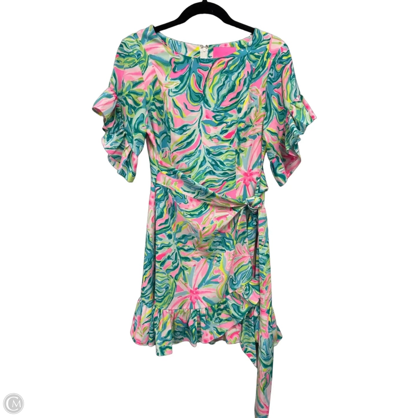 Dress Designer By Lilly Pulitzer In Green & Pink, Size: 4