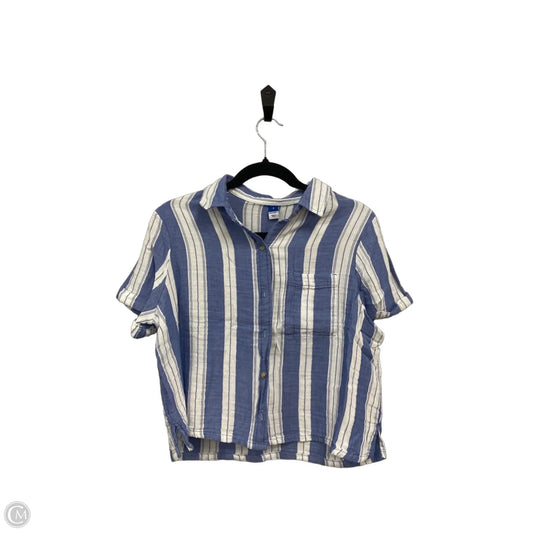 Top Short Sleeve By Old Navy In Blue & White, Size: S