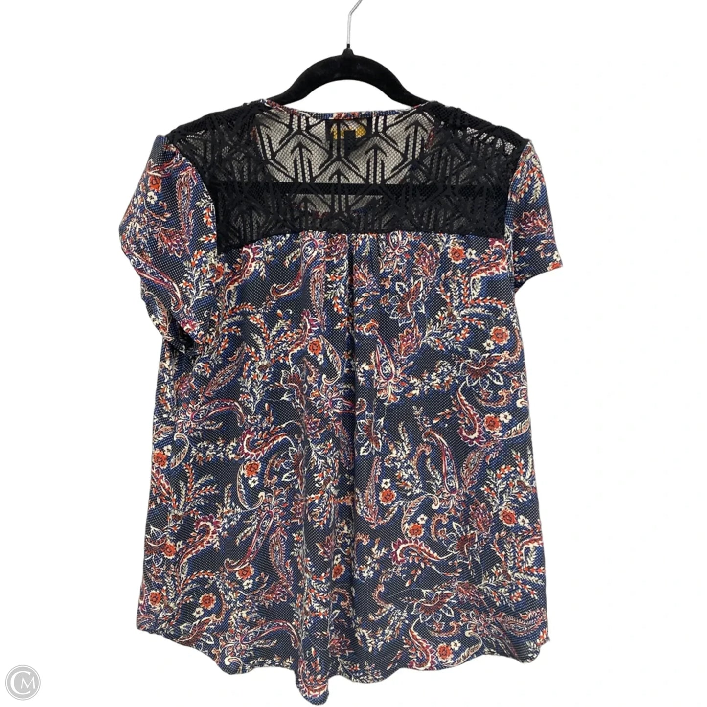 Blouse Short Sleeve By Clothes Mentor In Black & Red, Size: L