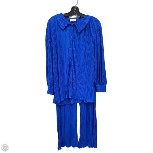 Lounge Set Pants By Clothes Mentor In Blue, Size: L