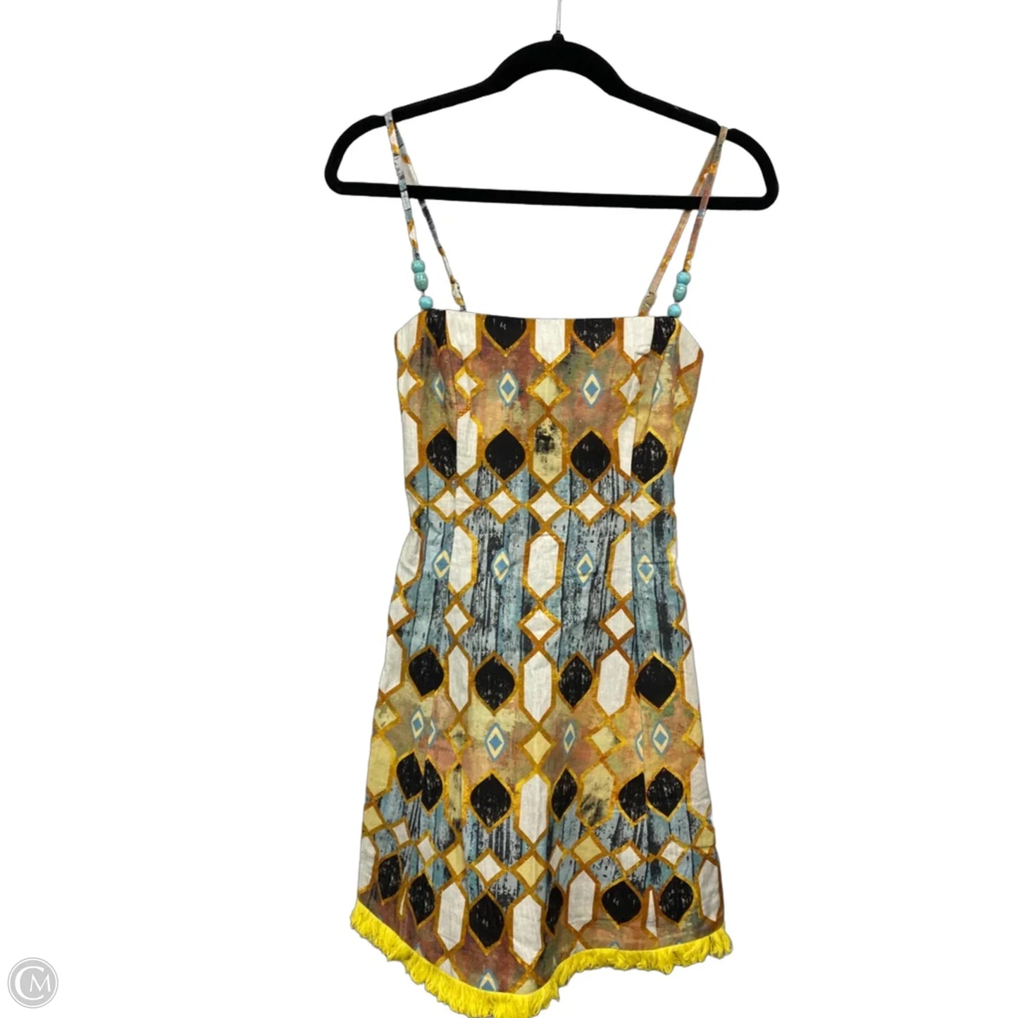 Dress Casual Short By Cmb In Blue & Yellow, Size: Xs