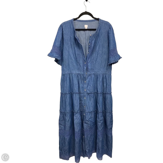 Dress Casual Maxi By Gap In Blue Denim, Size: Xl