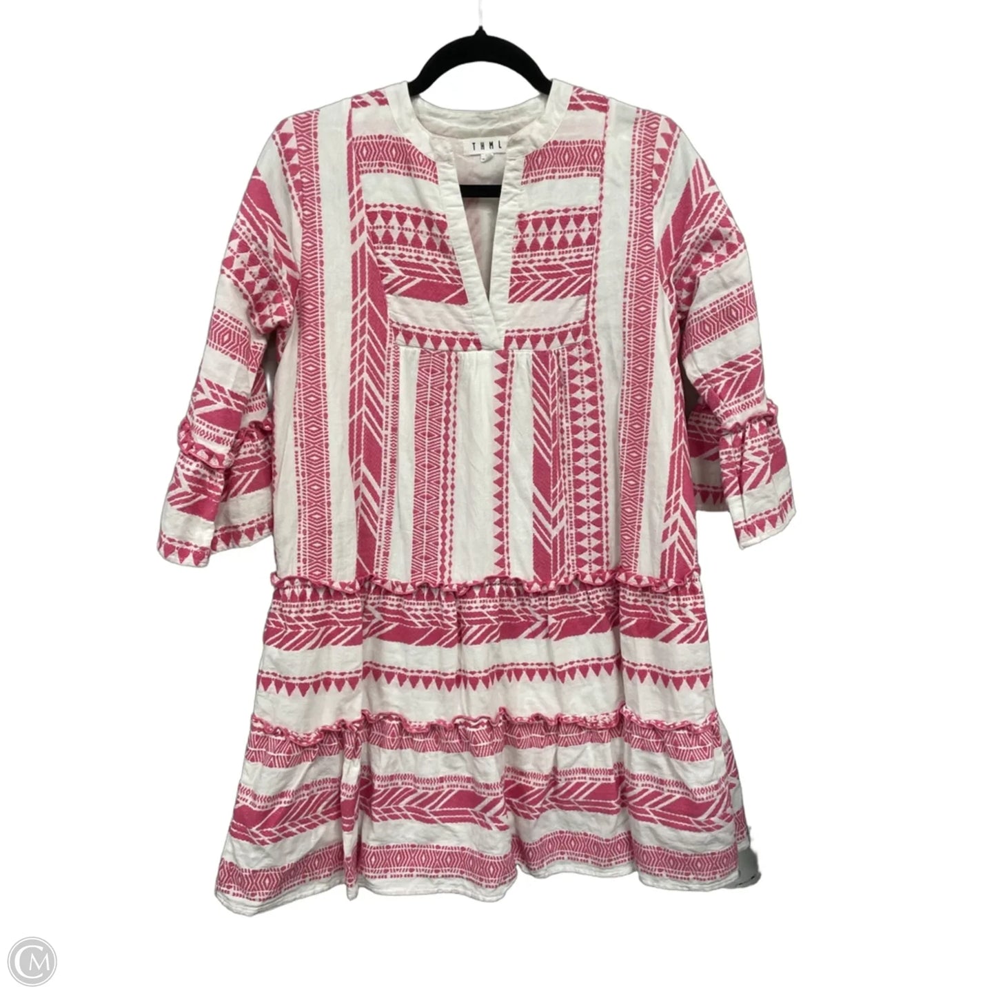 Dress Casual Short By Thml In Pink & White, Size: S
