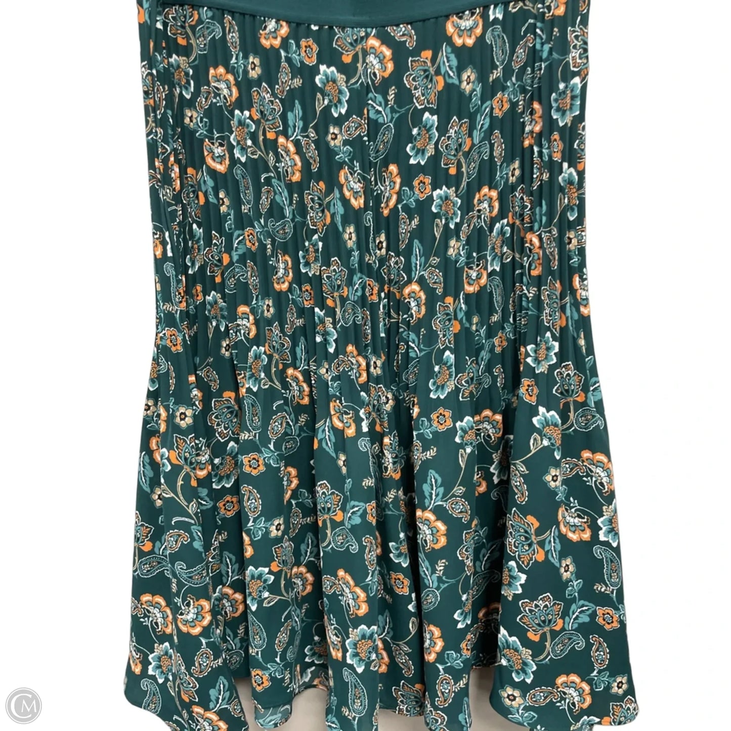 Skirt Midi By J. Jill In Green & Orange, Size: Mp